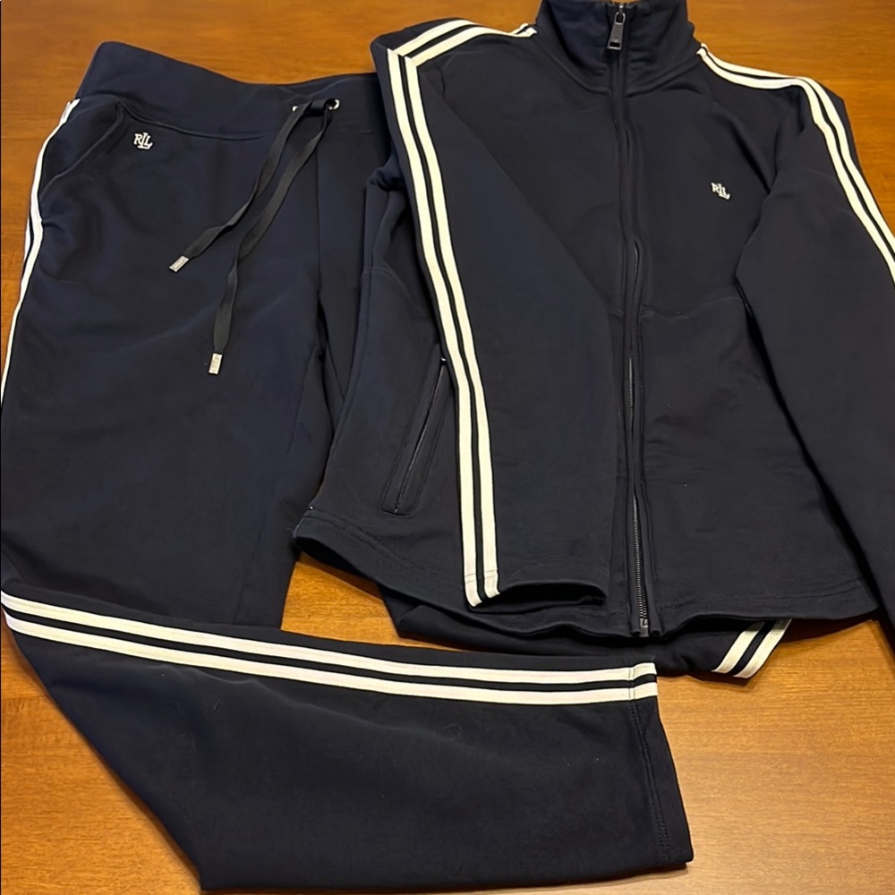 Polo Ralph Lauren Navy Tracksuit with White Stripes